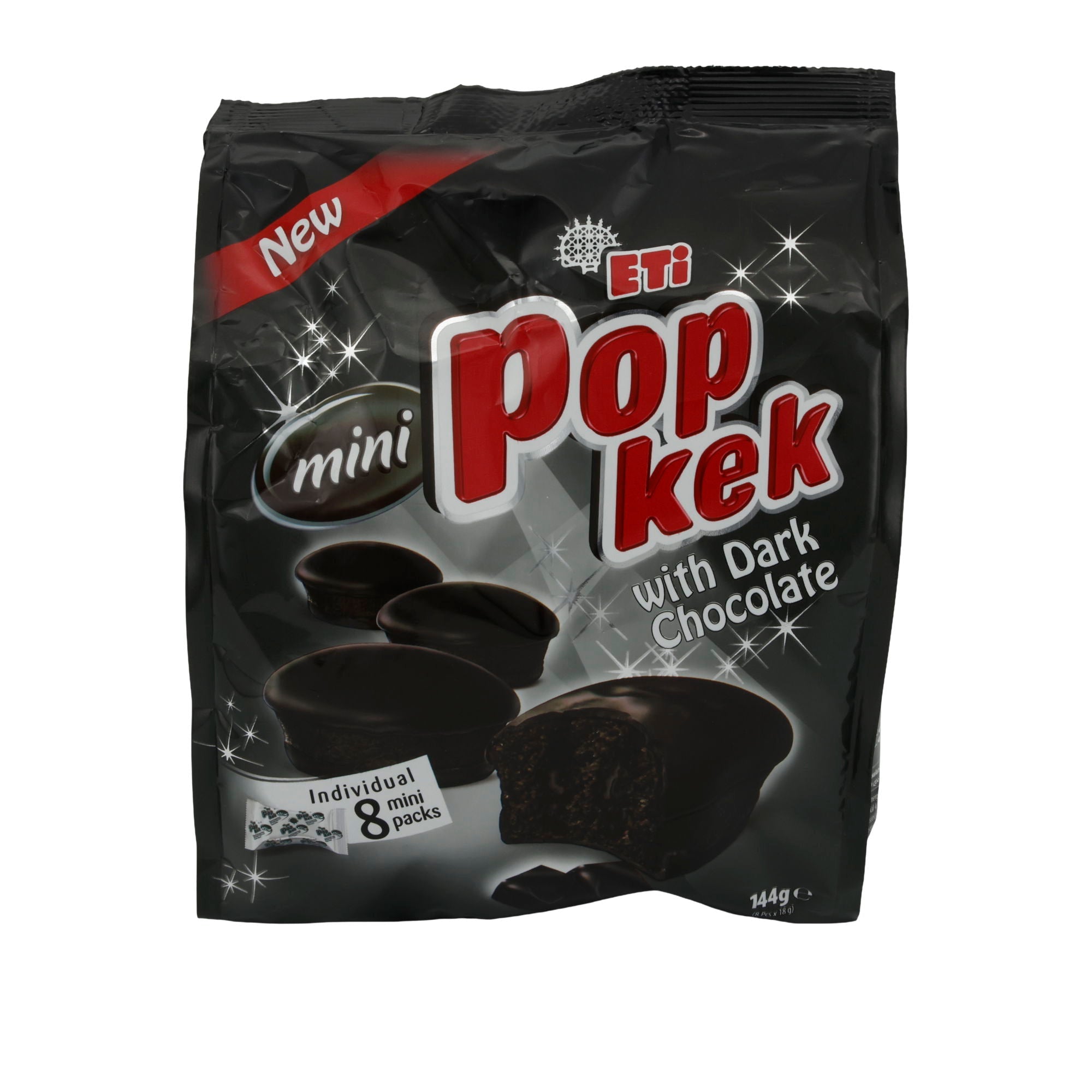 Mini Popkek Eti | Mit dunkler Schokolade | Saftiger Schokoladenkuchen für unterwegs | 144 g ETI